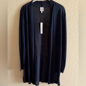 NWT NIC+ZOE Navy Blue Open Cardigan